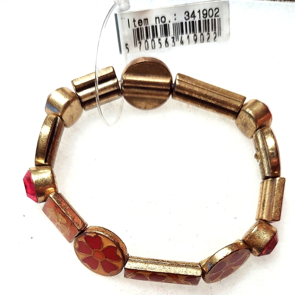 Stretchy Enamel Bracelet w/ Ruby & Garnet Crystals NWT - Picture 15 of 16